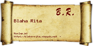 Blaha Rita névjegykártya