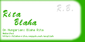 rita blaha business card